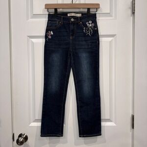 Levi Strauss‎ Signature Kids Girls Size 8 High Rise Ankle Straight Jeans